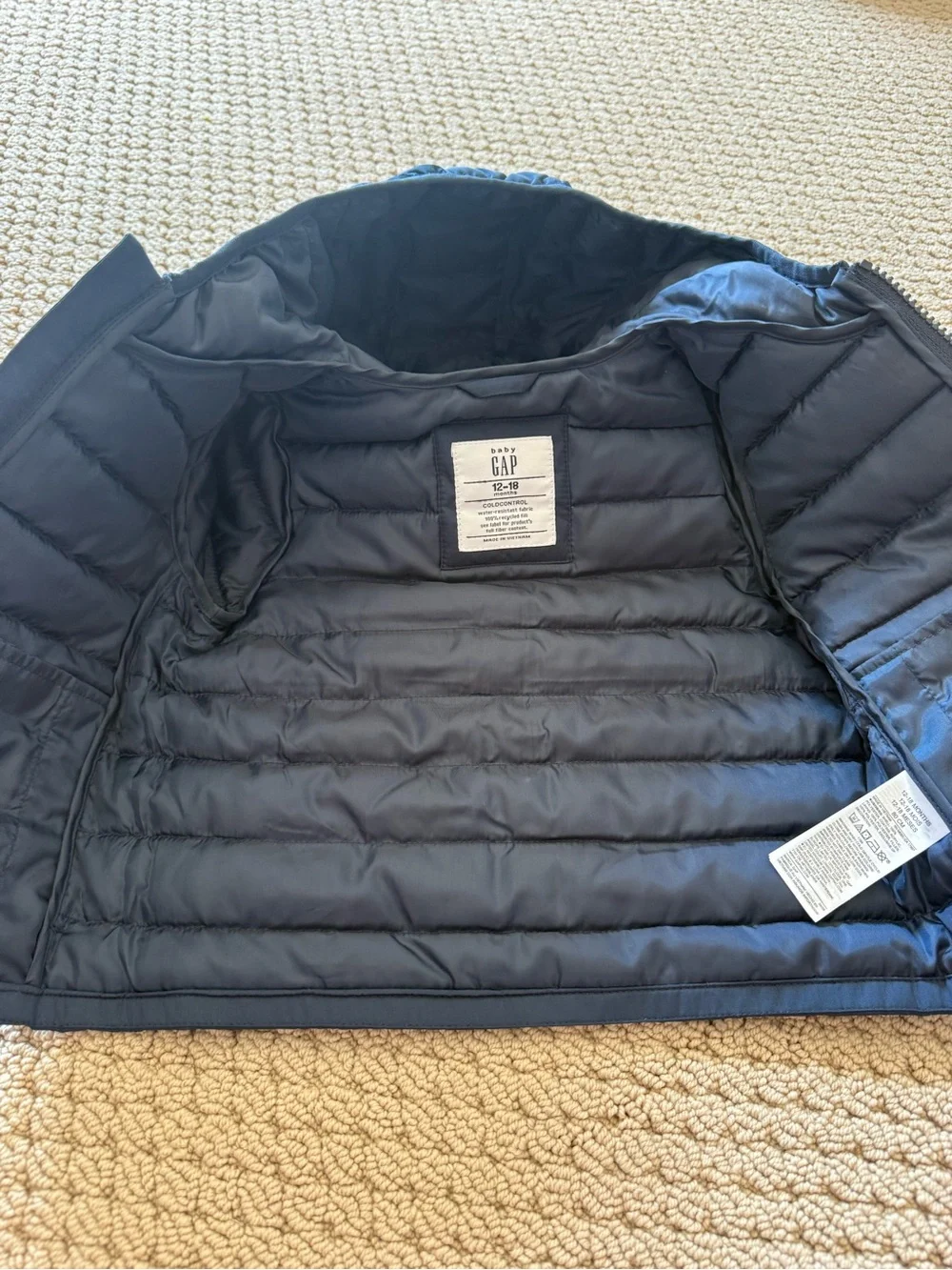 Gap Navy Puffer Hooded Jacket - Kids